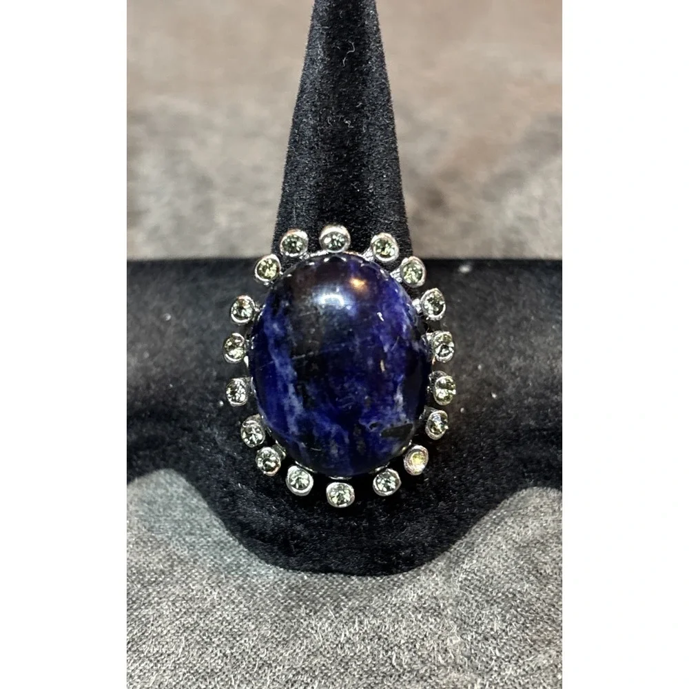 Blue Cabochon Ring Size 10